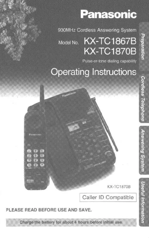 Mode d'emploi PANASONIC KX-TC1867B