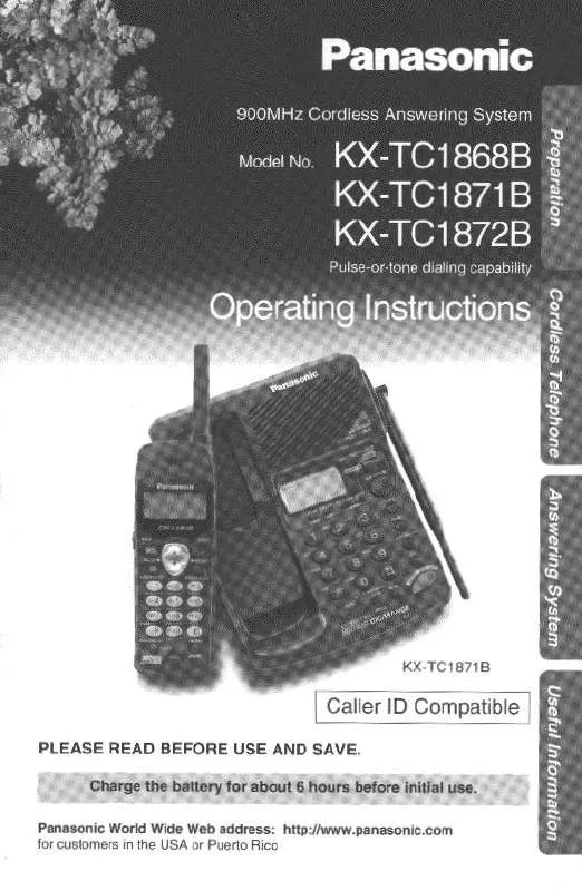 Mode d'emploi PANASONIC KX-TC1868B