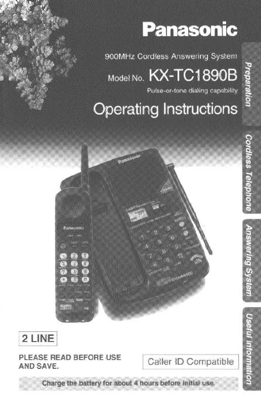 Mode d'emploi PANASONIC KX-TC1890B