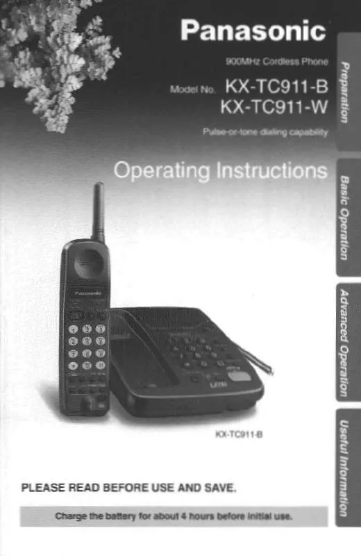 Mode d'emploi PANASONIC KX-TC911B