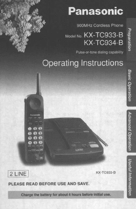 Mode d'emploi PANASONIC KX-TC933B