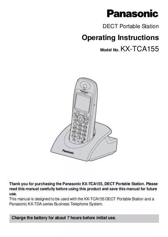 Mode d'emploi PANASONIC KX-TCA155CE