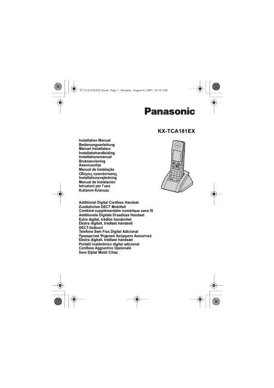 Mode d'emploi PANASONIC KX-TCA181EX