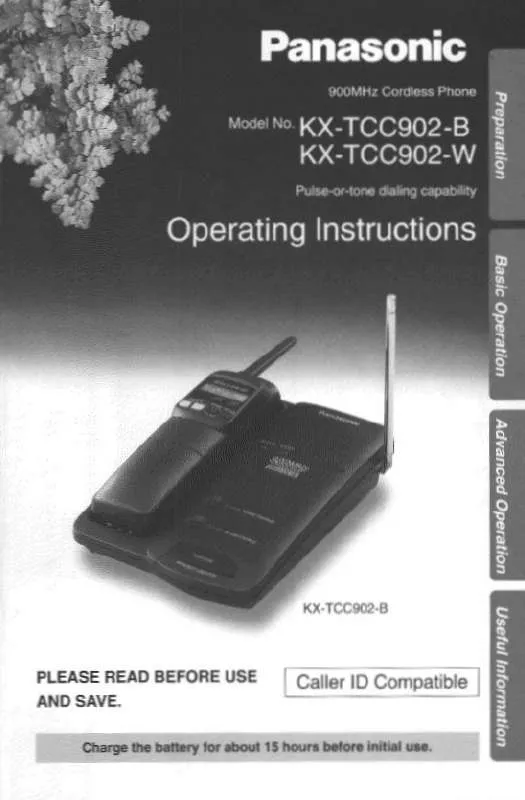 Mode d'emploi PANASONIC KX-TCC902B