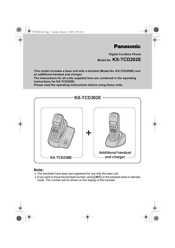 Mode d'emploi PANASONIC KX-TCD202E