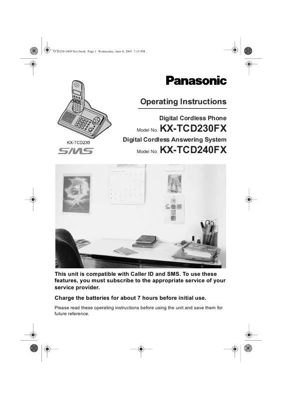 Mode d'emploi PANASONIC KX-TCD230FX