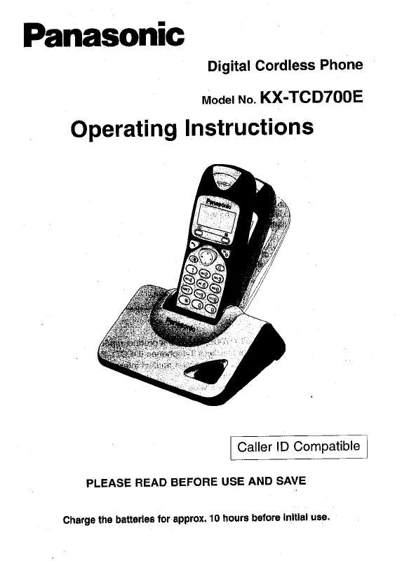 Mode d'emploi PANASONIC KX-TCD700