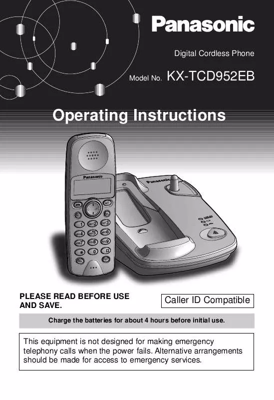 Mode d'emploi PANASONIC KX-TCD952