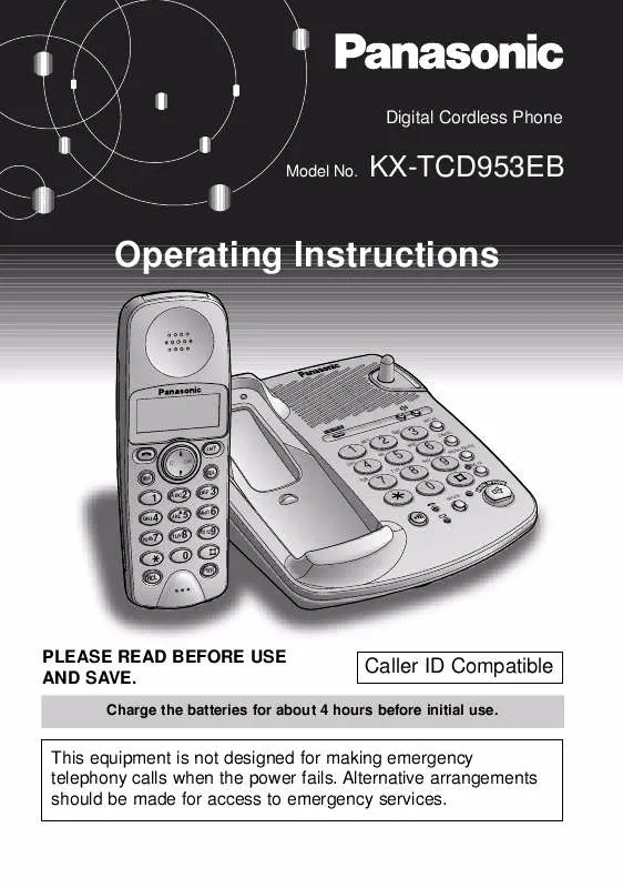 Mode d'emploi PANASONIC KX-TCD953