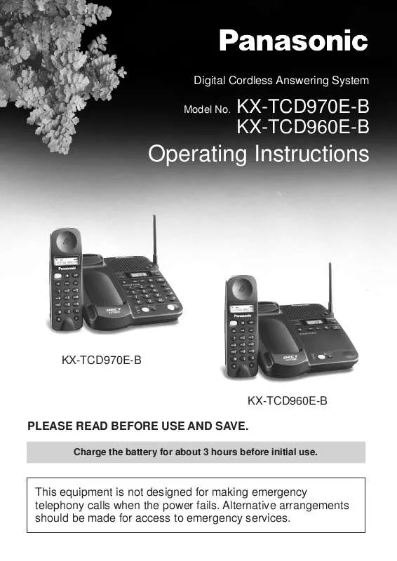 Mode d'emploi PANASONIC KX-TCD960