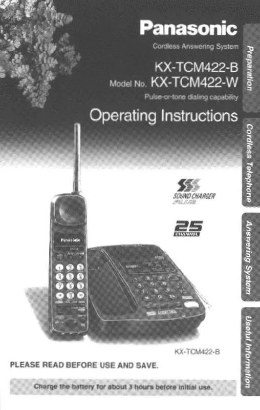 Mode d'emploi PANASONIC KX-TCM422B