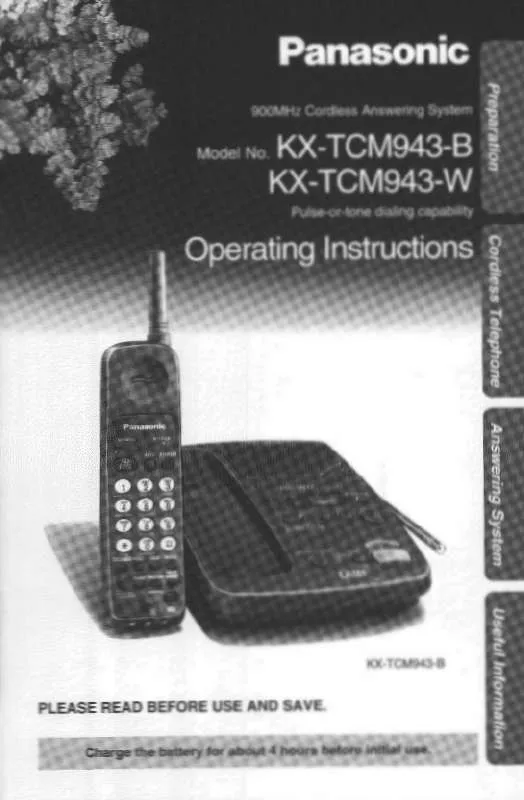 Mode d'emploi PANASONIC KX-TCM943B