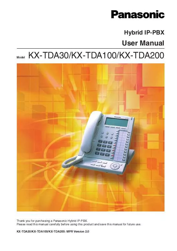 Mode d'emploi PANASONIC KX-TDA30NE