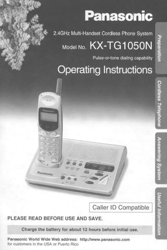 Mode d'emploi PANASONIC KX-TG1050N