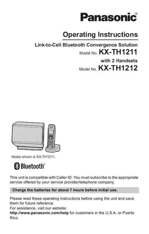 Mode d'emploi PANASONIC KX-TG1212