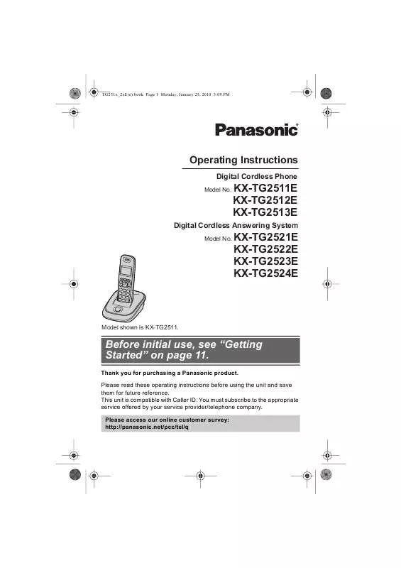 Mode d'emploi PANASONIC KXTG2512E