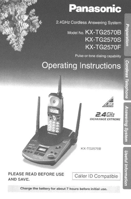 Mode d'emploi PANASONIC KX-TG2570B