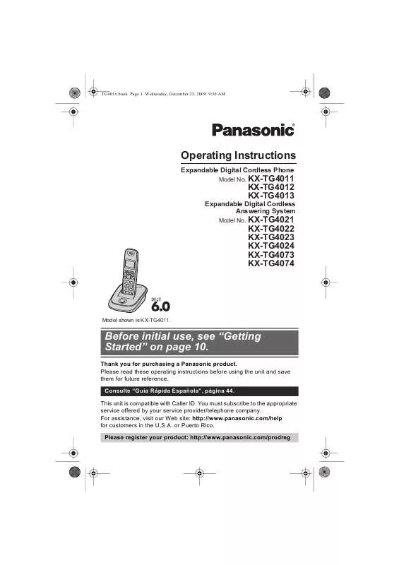 Mode d'emploi PANASONIC KXTG4012