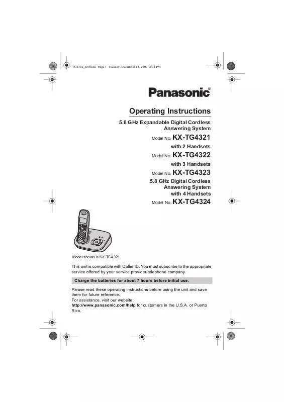 Mode d'emploi PANASONIC KX-TG4323