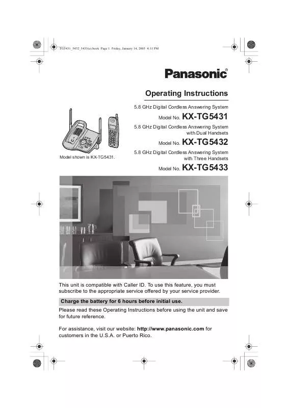 Mode d'emploi PANASONIC KX-TG5431