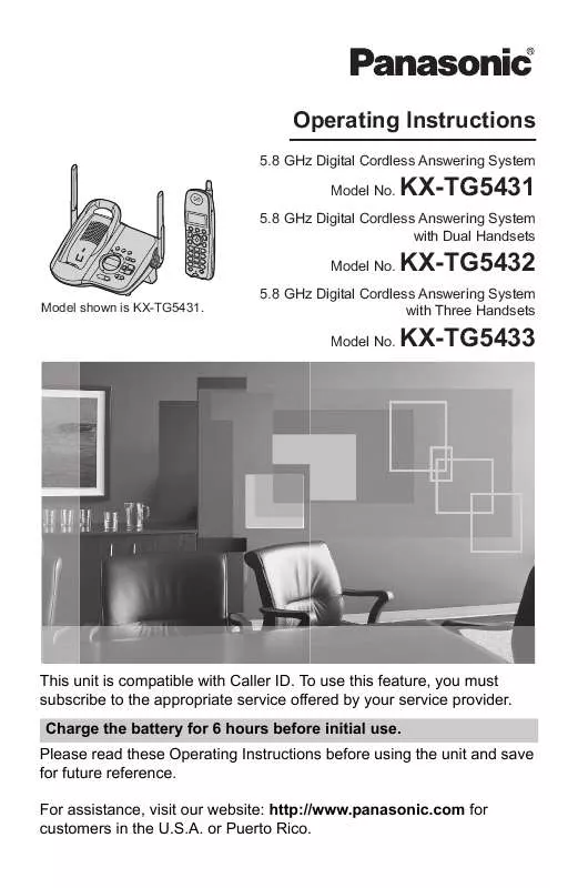 Mode d'emploi PANASONIC KX-TG5431S