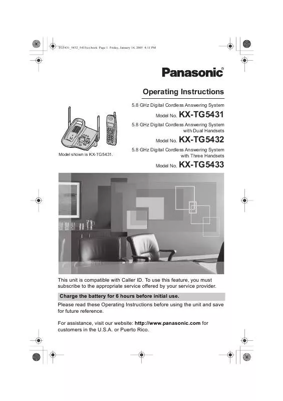 Mode d'emploi PANASONIC KX-TG5433