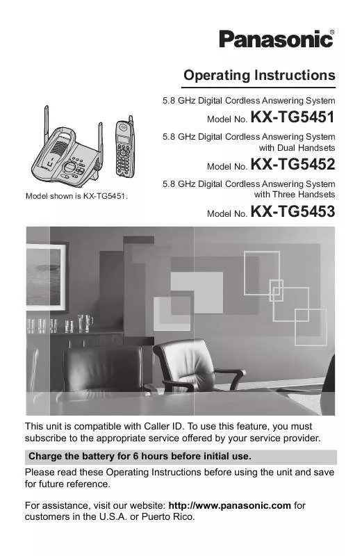 Mode d'emploi PANASONIC KX-TG5453M