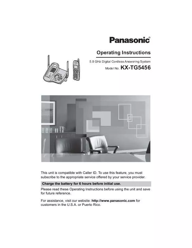 Mode d'emploi PANASONIC KX-TG5456S