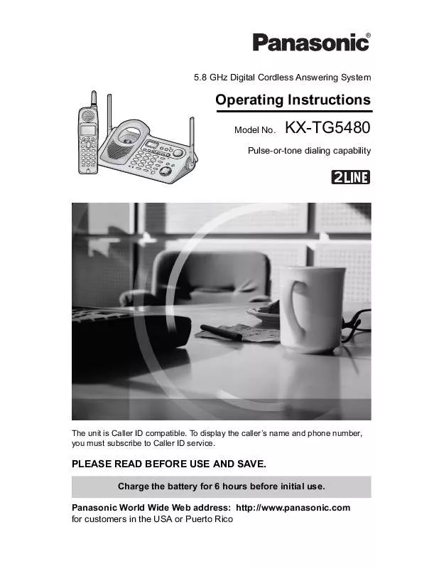 Mode d'emploi PANASONIC KX-TG5480S