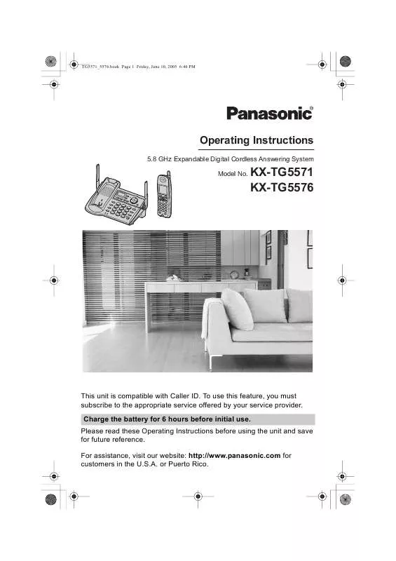 Mode d'emploi PANASONIC KX-TG5571