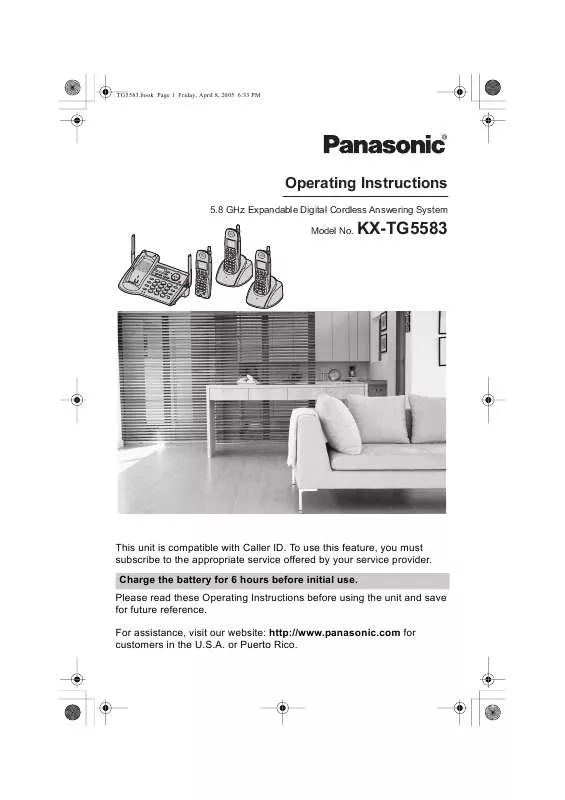 Mode d'emploi PANASONIC KX-TG5583