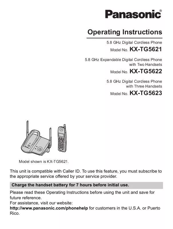 Mode d'emploi PANASONIC KX-TG5621S