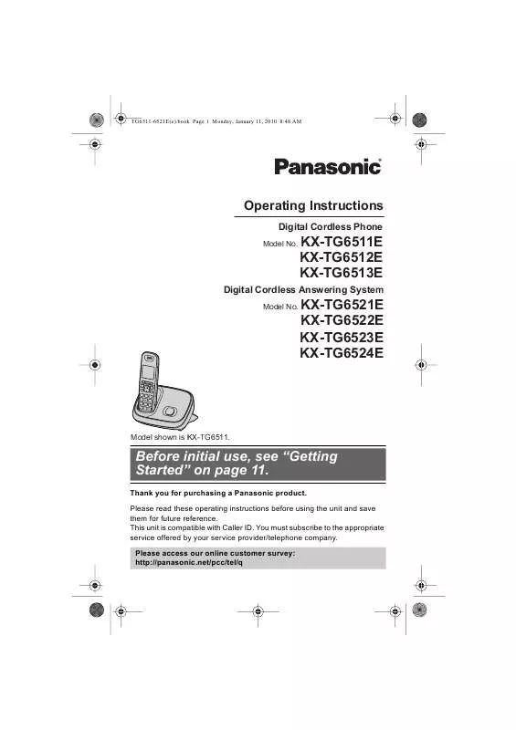 Mode d'emploi PANASONIC KXTG6511E