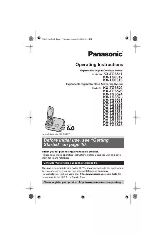 Mode d'emploi PANASONIC KXTG6512