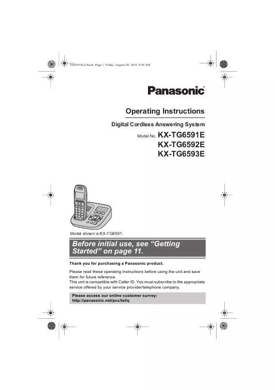 Mode d'emploi PANASONIC KXTG6591E