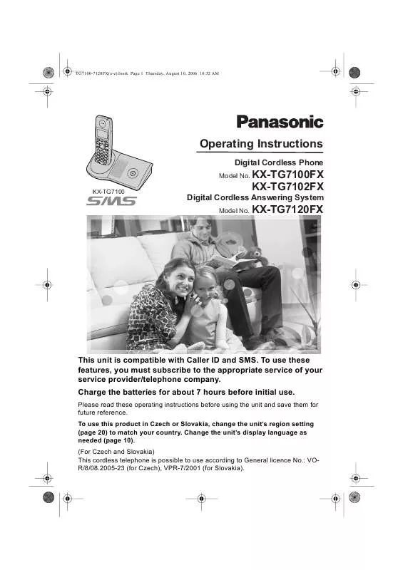 Mode d'emploi PANASONIC KX-TG7100FX