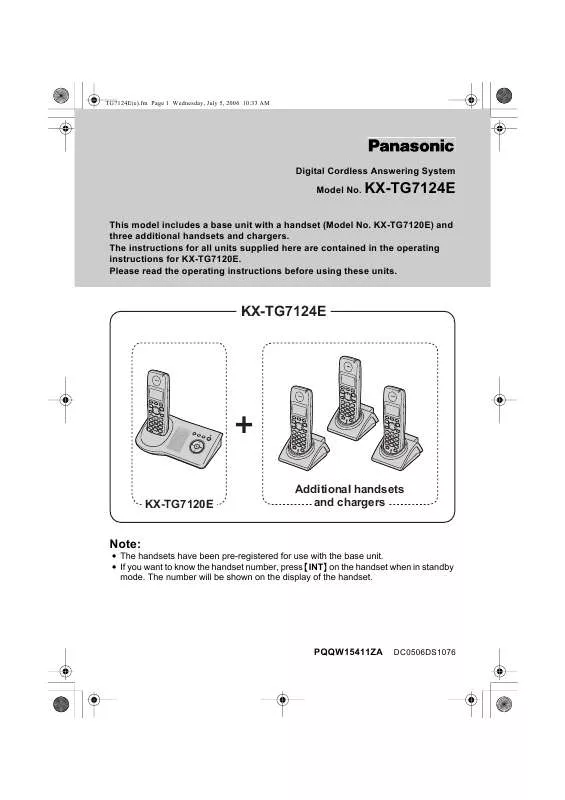 Mode d'emploi PANASONIC KX-TG7124E