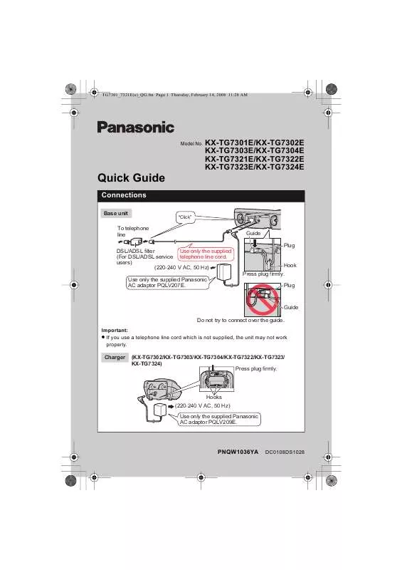 Mode d'emploi PANASONIC KX-TG7302E