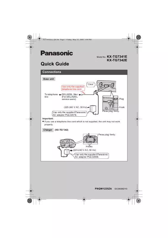 Mode d'emploi PANASONIC KX-TG7341E