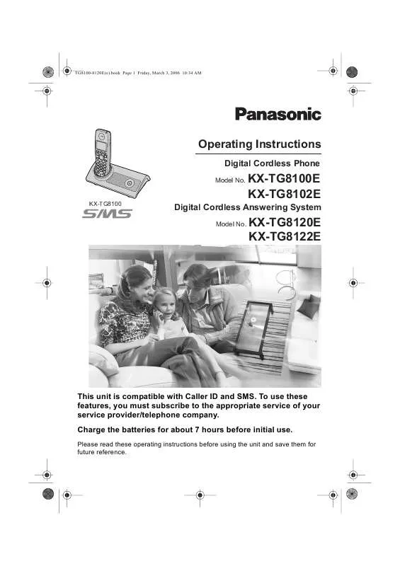 Mode d'emploi PANASONIC KX-TG8100E