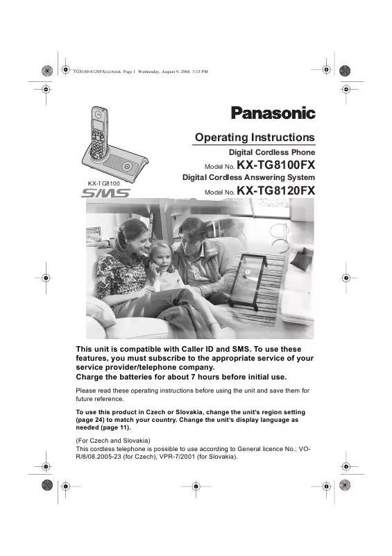 Mode d'emploi PANASONIC KX-TG8100FX