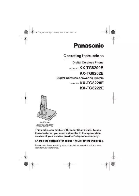 Mode d'emploi PANASONIC KX-TG8200E