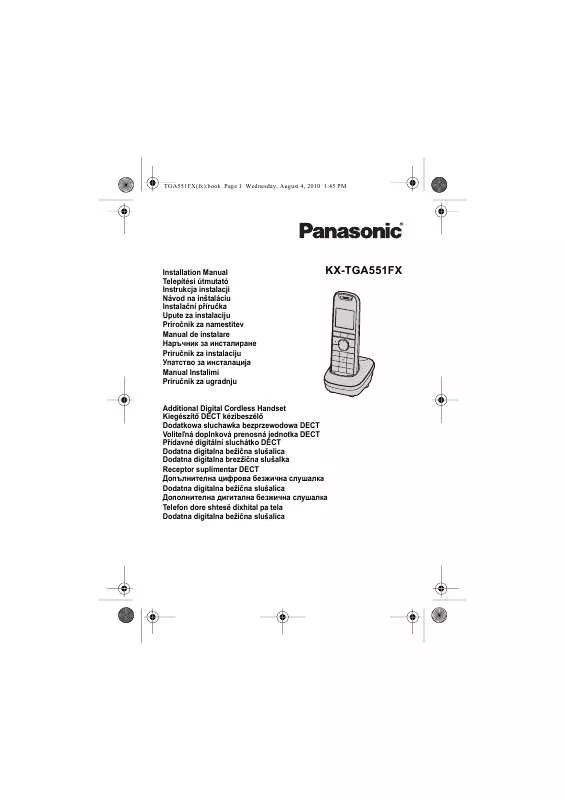 Mode d'emploi PANASONIC KXTGA551FX