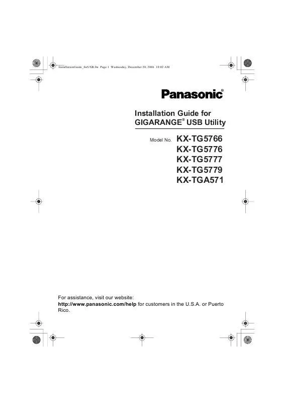 Mode d'emploi PANASONIC KX-TGA571