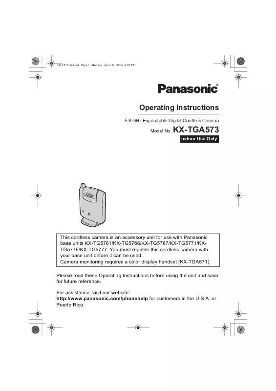 Mode d'emploi PANASONIC KX-TGA573