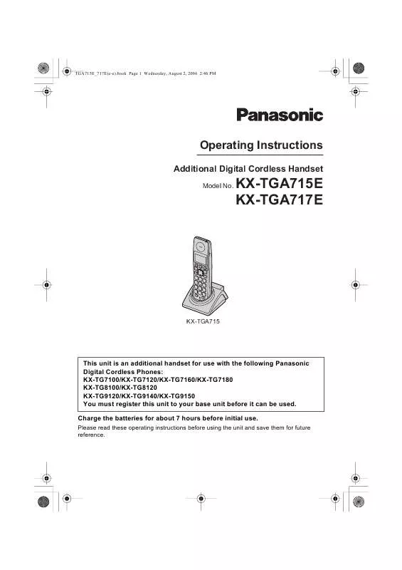 Mode d'emploi PANASONIC KX-TGA715E