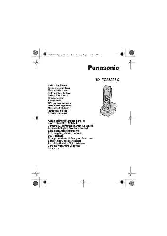 Mode d'emploi PANASONIC KX-TGA800EX