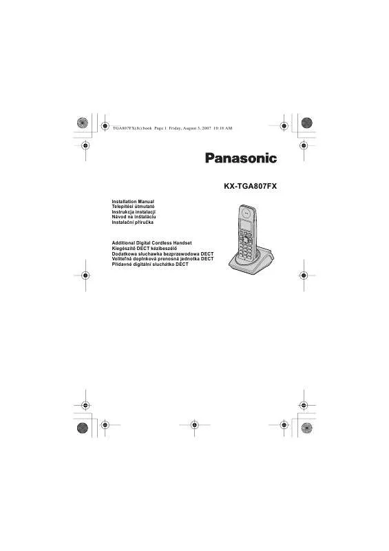 Mode d'emploi PANASONIC KX-TGA807FX