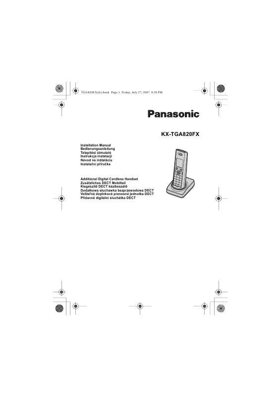 Mode d'emploi PANASONIC KX-TGA820FX