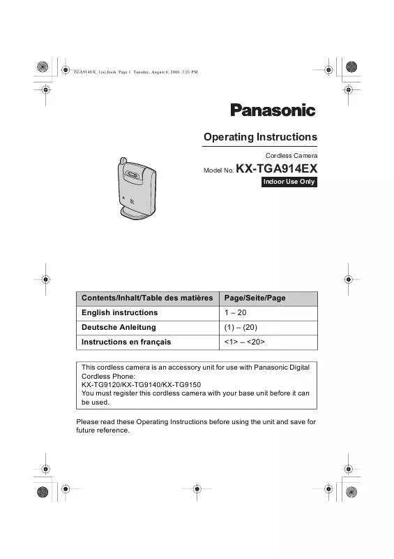 Mode d'emploi PANASONIC KX-TGA914EX